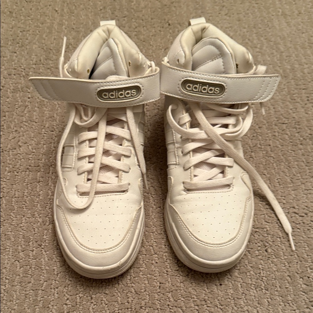 Adidas Kids White Strap Sneakers